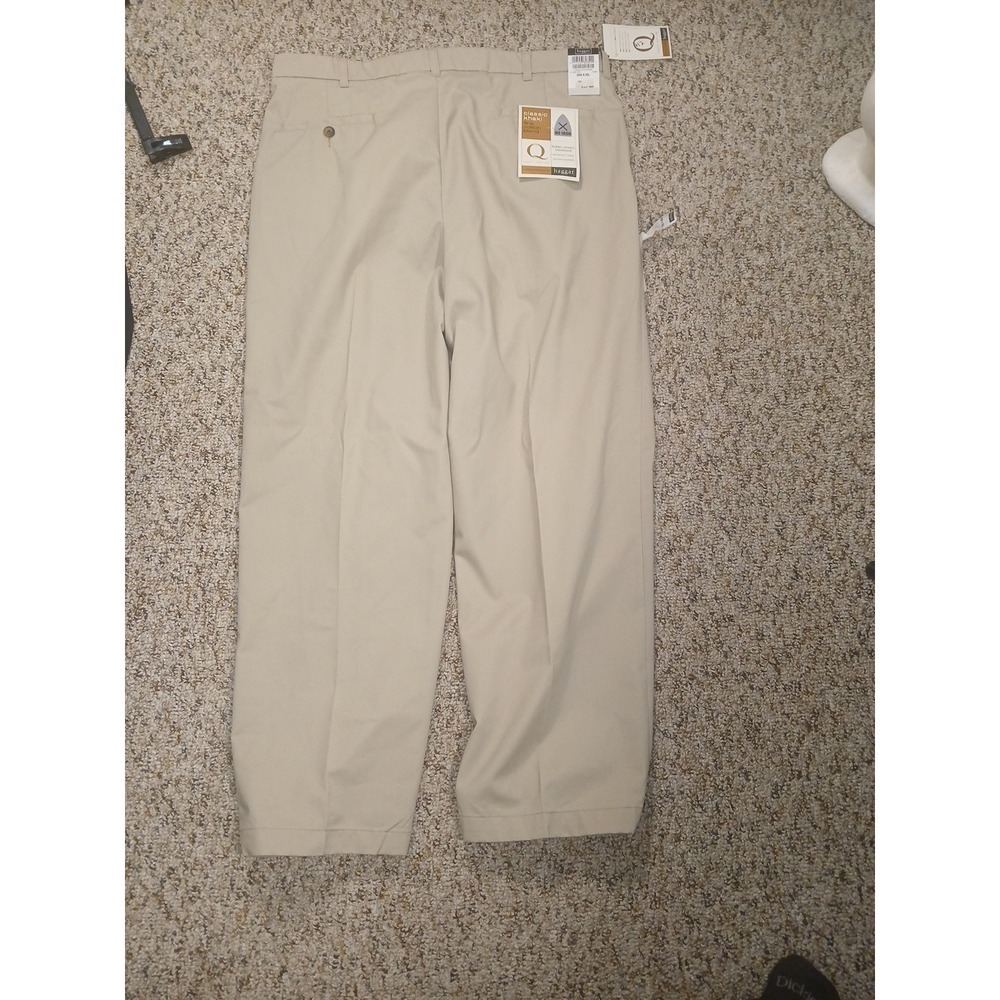 Men's HAGGAR BEIGE KHAKI DRESS PANTS Size 38X30 MSP $50.00 NO IRON - Picture 5 of 6